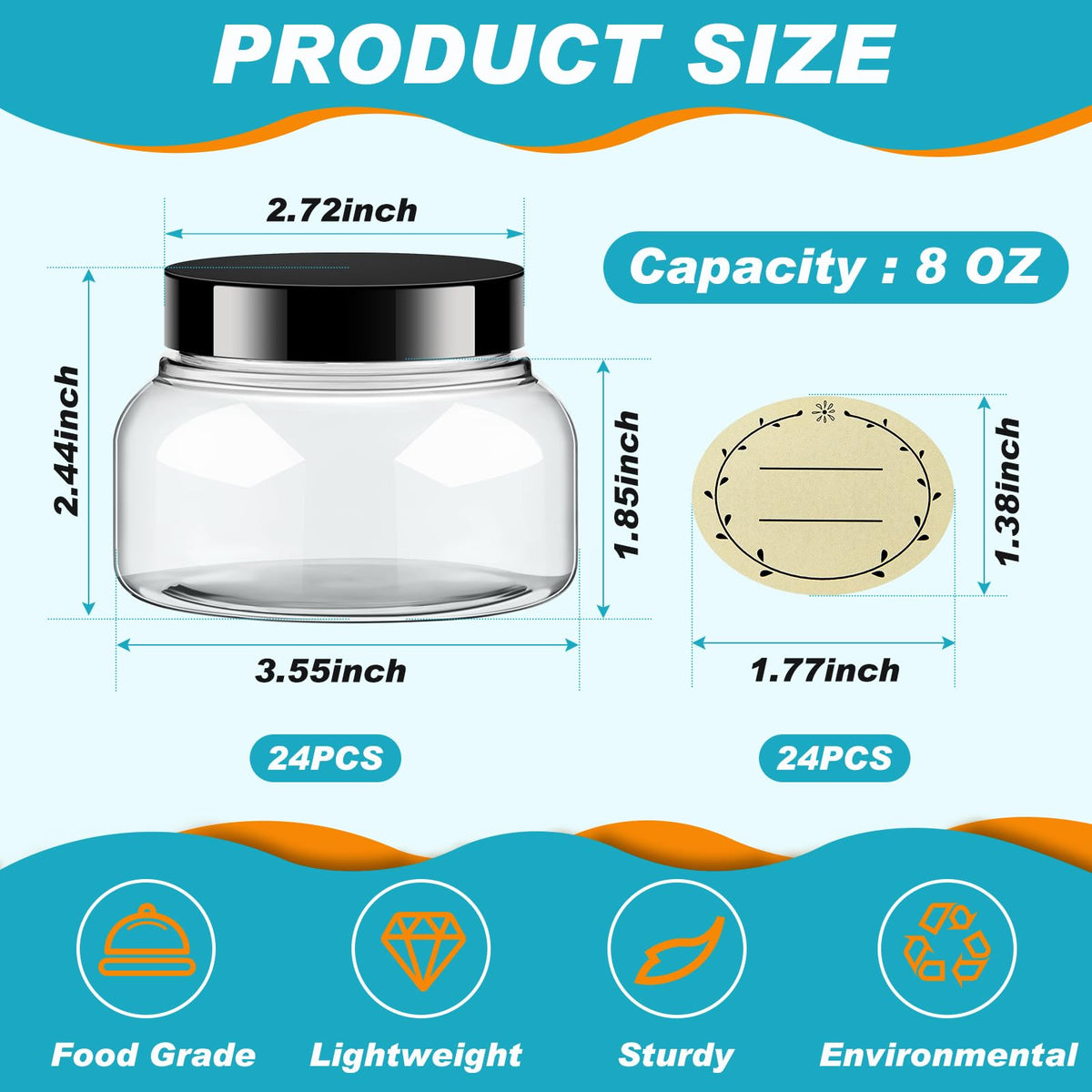 Tessco for you label pack 24 labels to organize jars efficiently.