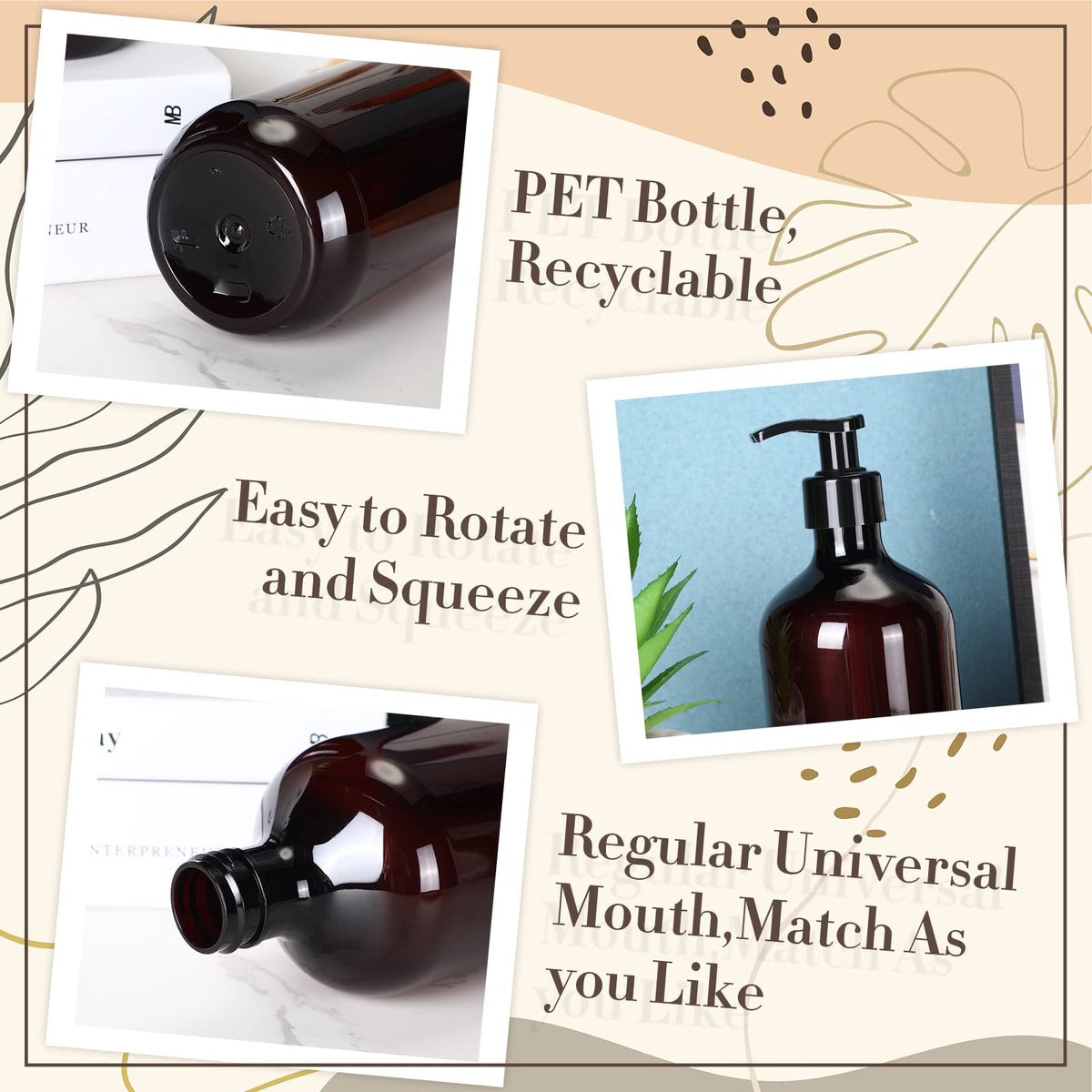 Tessco for you leak-proof pump on amber bottle preventing drips