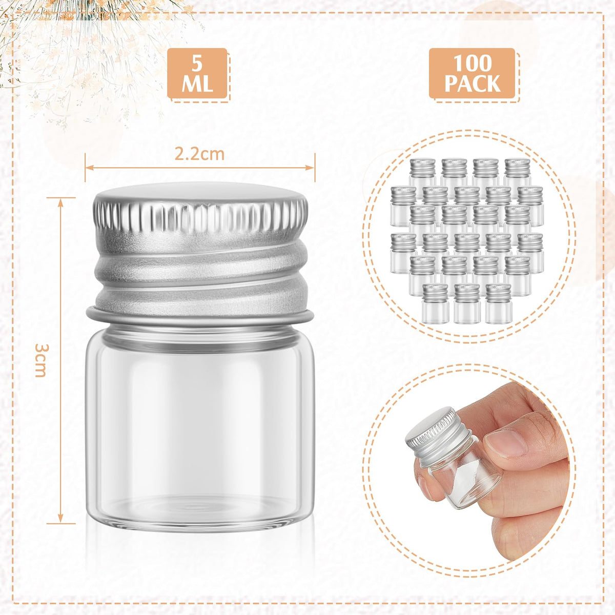 Tessco for you mini glass jar with screw cap ready for DIY storage