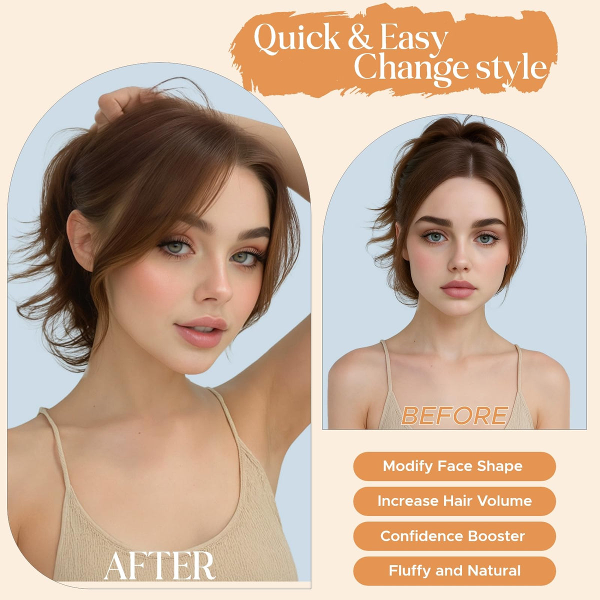 TESSHAIR clip-in bangs real human hair with natural fall.