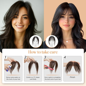 TESSHAIR clip-in bangs demonstrating 11g lightweight weight.
