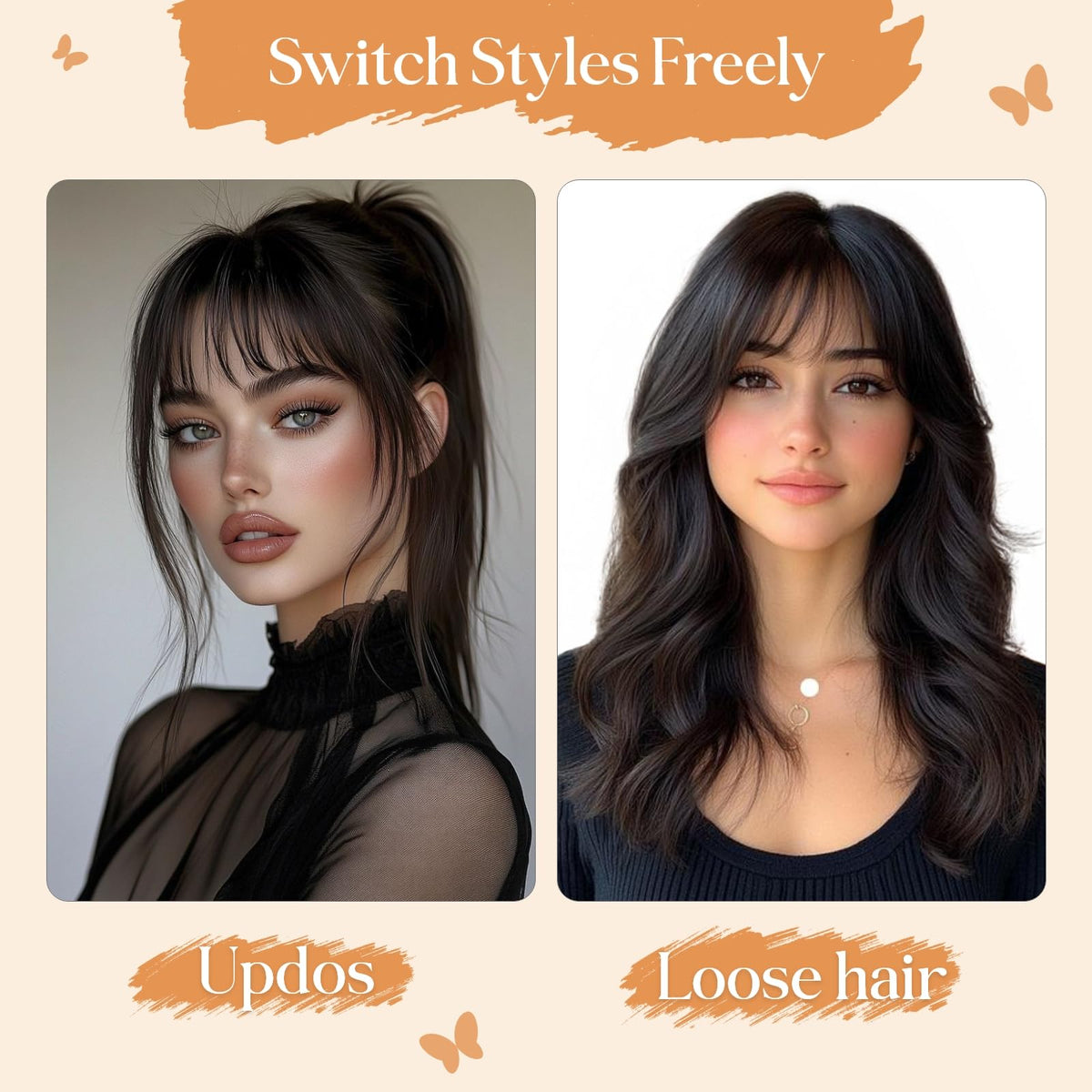 TESSHAIR packaging-ready clip-in bangs ideal gift option.