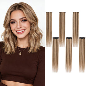 TESSHAIR short clip-in extensions 6 pieces for instant volume and length.