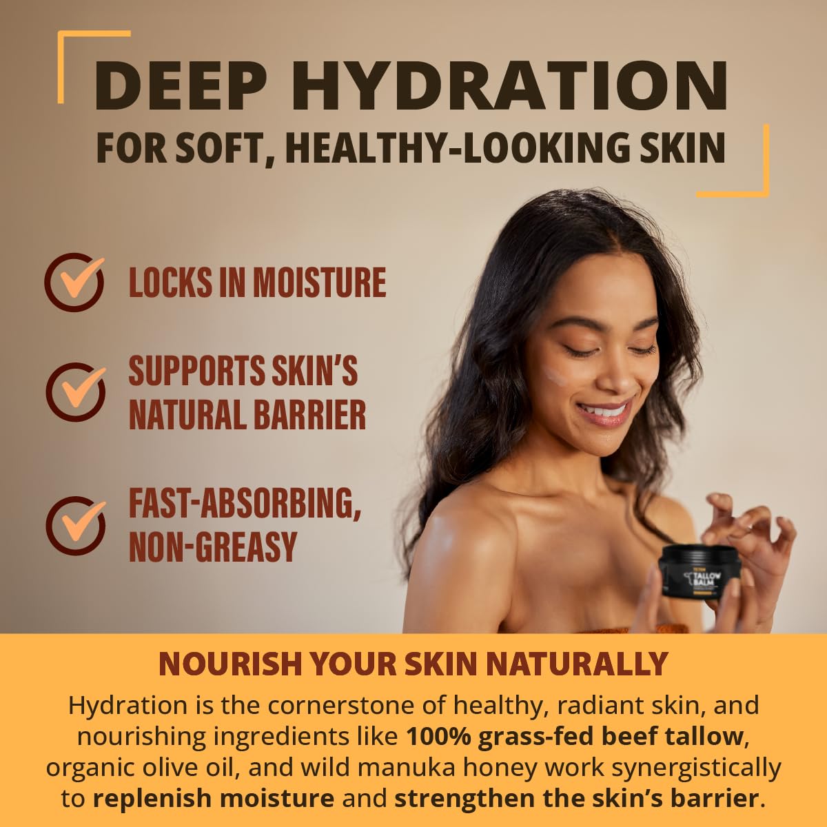 TETON Balm on hand demonstrating moisturized skin