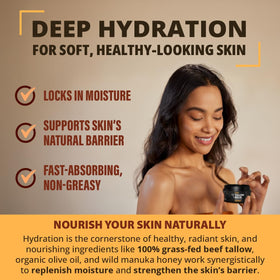 TETON Balm on hand demonstrating moisturized skin