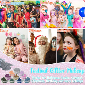 TEUVO Face and body glitter decoration kit for kids