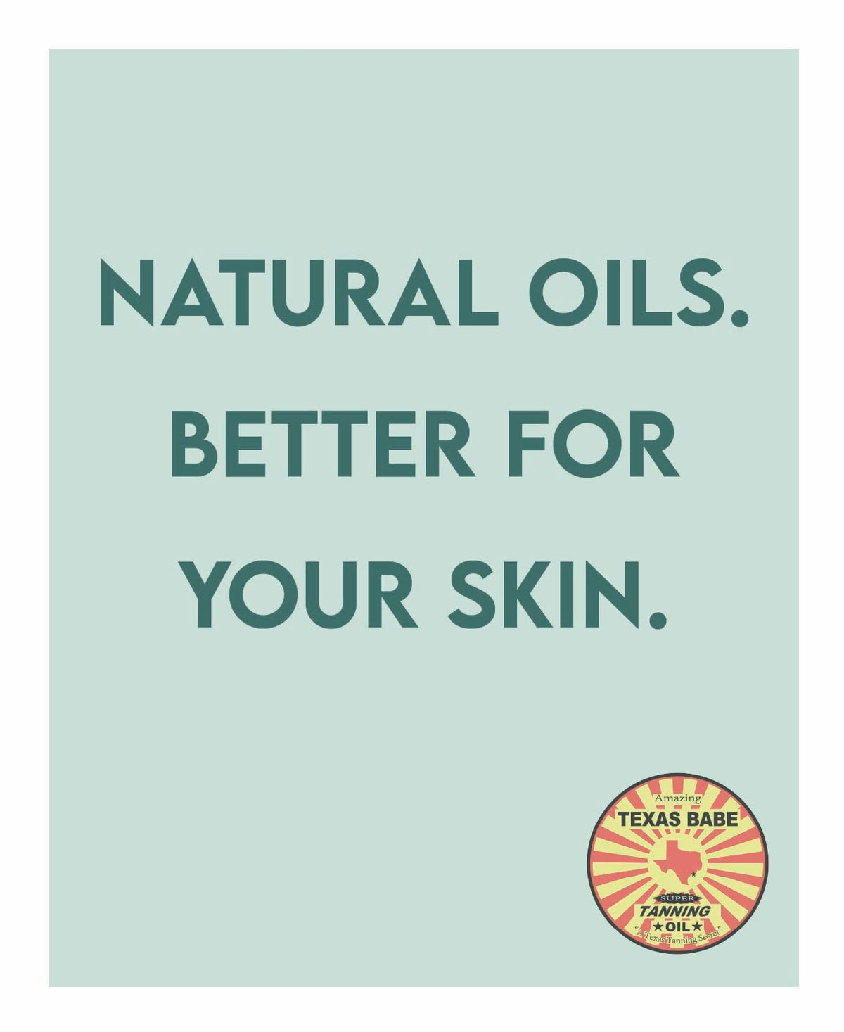 Texas Babe Tanning Oil Original in a natural setting reinforces reef-friendly formula.