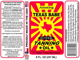 Texas Babe Tanning Oil Original fragrance detail conveys a beach-ready mood without heaviness.