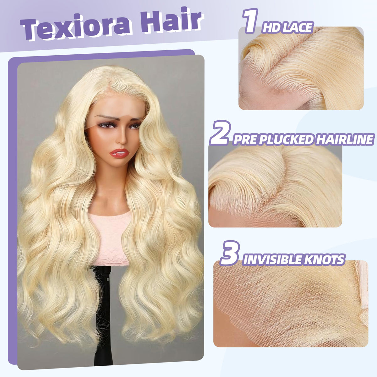 Texiora hd transparent lace wig portrait demonstrates invisible lace and breathability.