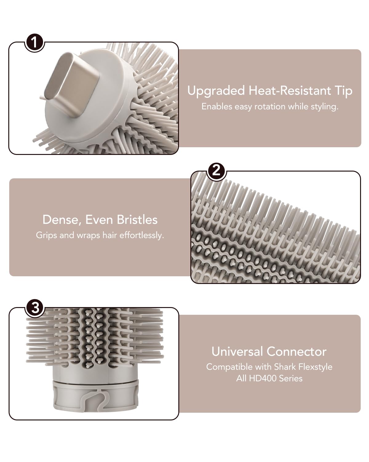 TEXOVYRAX dense bristles allow efficient wrapping and styling.