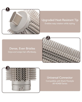 TEXOVYRAX dense bristles allow efficient wrapping and styling.