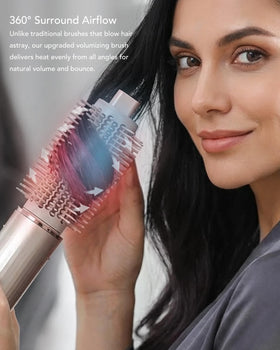 TEXOVYRAX round brush creates voluminous curls and natural waves.