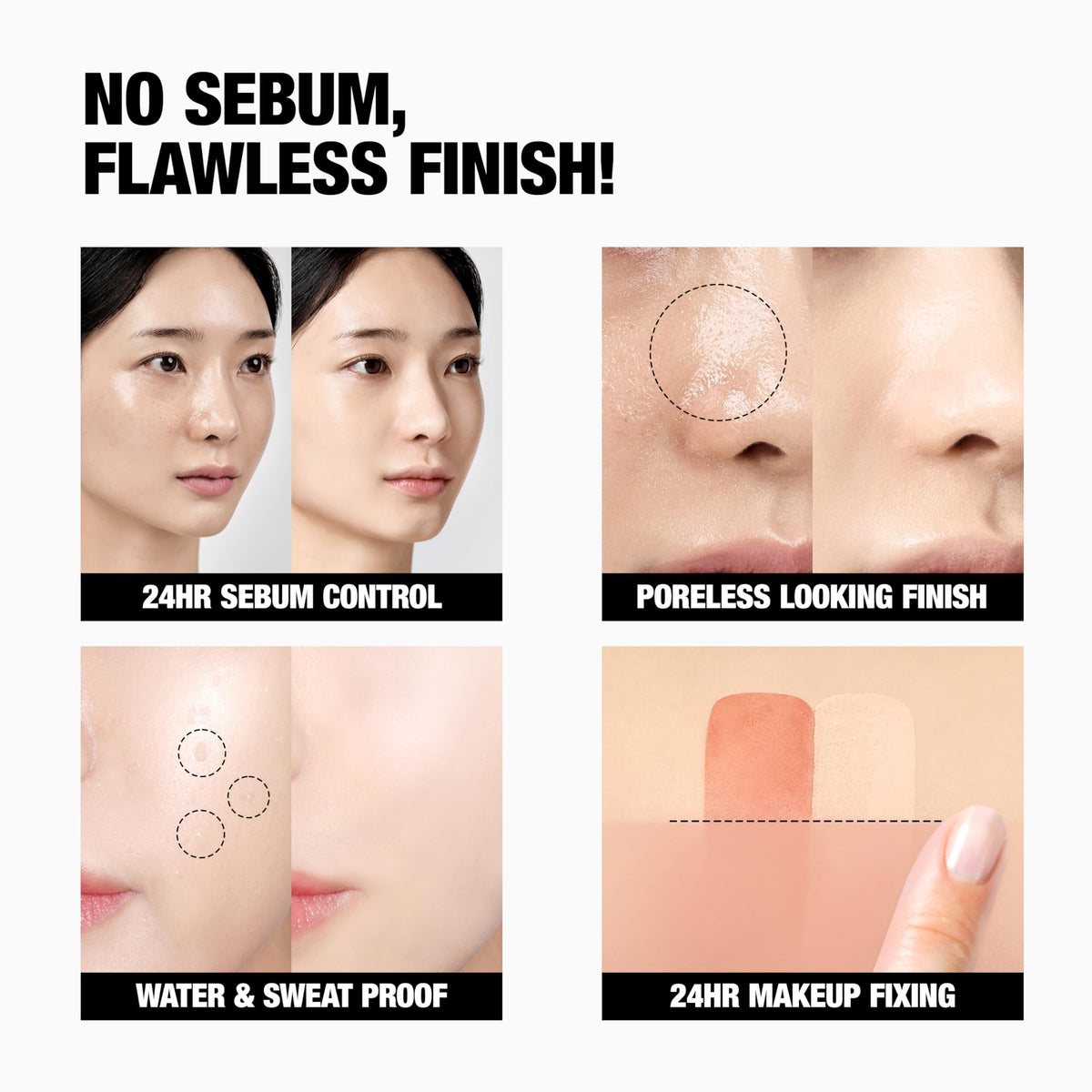 TFIT Translucent Set Finishing Powder being applied for seamless wear.