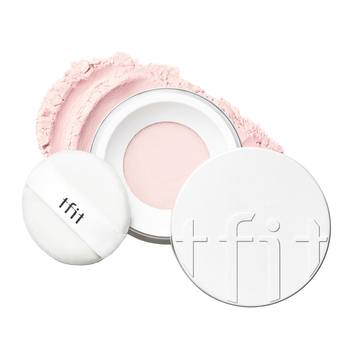 TFIT Translucent Set Finishing Powder bottle shown for long-lasting matte finish.
