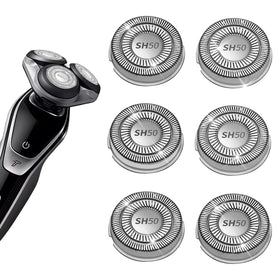 TGSBHIO SH50 replacement head close-up showing precision blades for a smoother shave