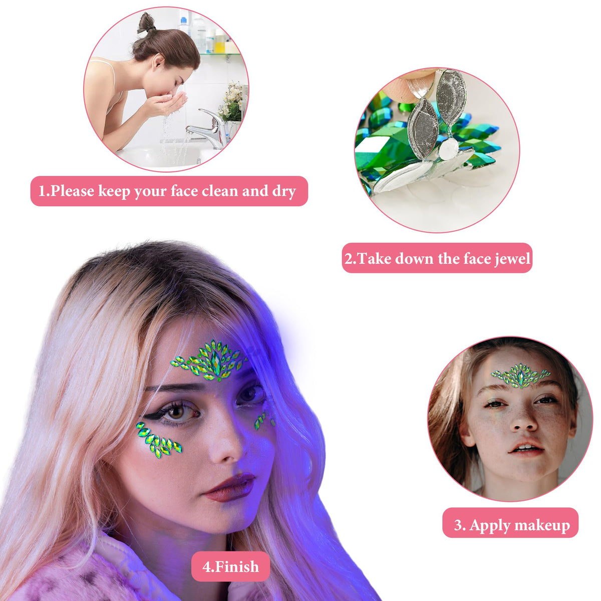 TGANNYOCR face jewels mermaid rhinestones style 04 perfect for DIY festival looks