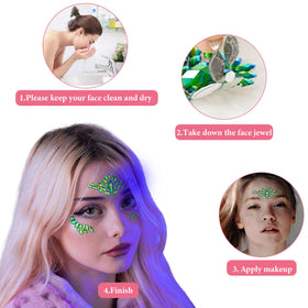 TGANNYOCR face jewels mermaid rhinestones style 04 perfect for DIY festival looks