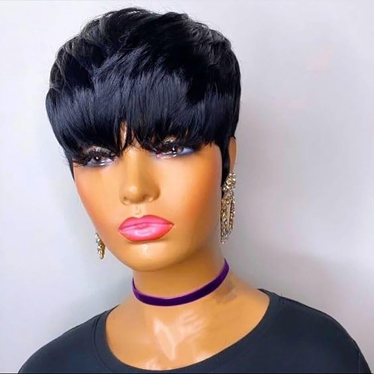 Tgezer Short Pixie Cut Wig dense texture enhances fullness and natural movement