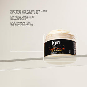 TGIN Honey Miracle Hair Mask application demonstrates even distribution from roots to ends.