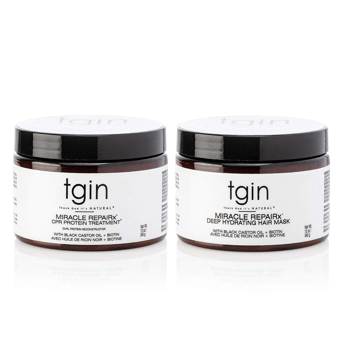 tgin Miracle RepairX protein treatment bottle supports stronger hair from the inside out.