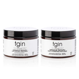 tgin Miracle RepairX protein treatment bottle supports stronger hair from the inside out.