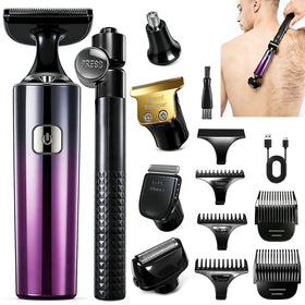 TGSBHIO 5-in-1 back trimmer showing reach and precision for hard-to-reach areas