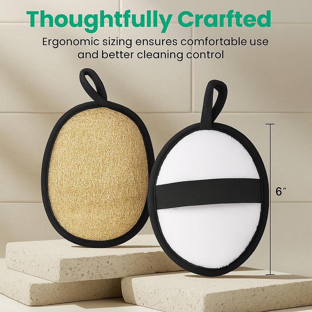 Close-up of Thalen natural loofah sponge showing organic fibers
