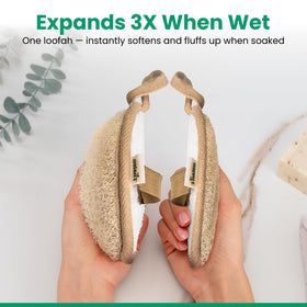 Thalen 3-pack biodegradable loofahs for zero-waste shower routine