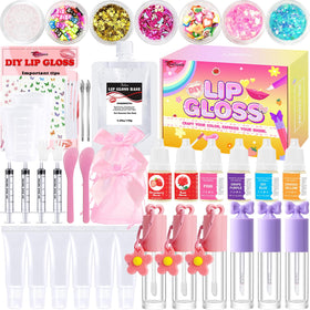 Thaluna lip gloss making kit packaging with contents for DIY at home