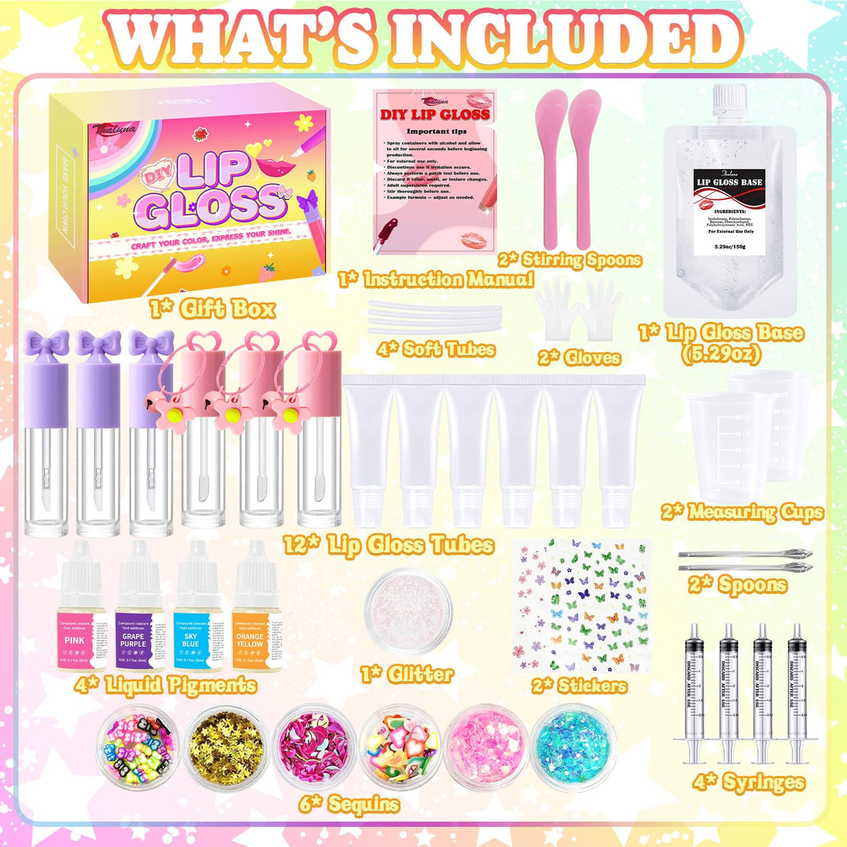 Thaluna empty lip gloss tubes for easy DIY mixing and portable storage