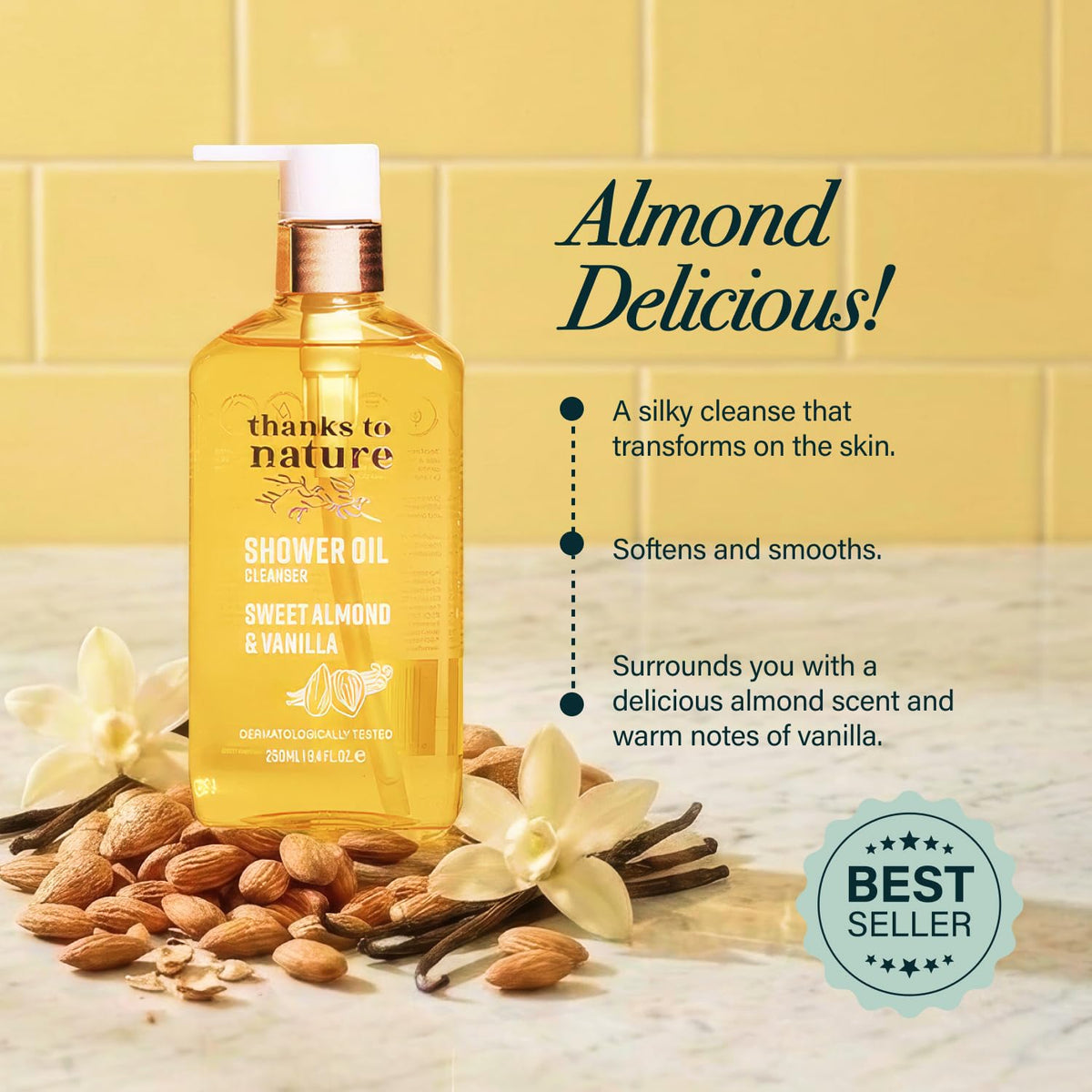Thanks to Nature silky softness after shower for touchable skin