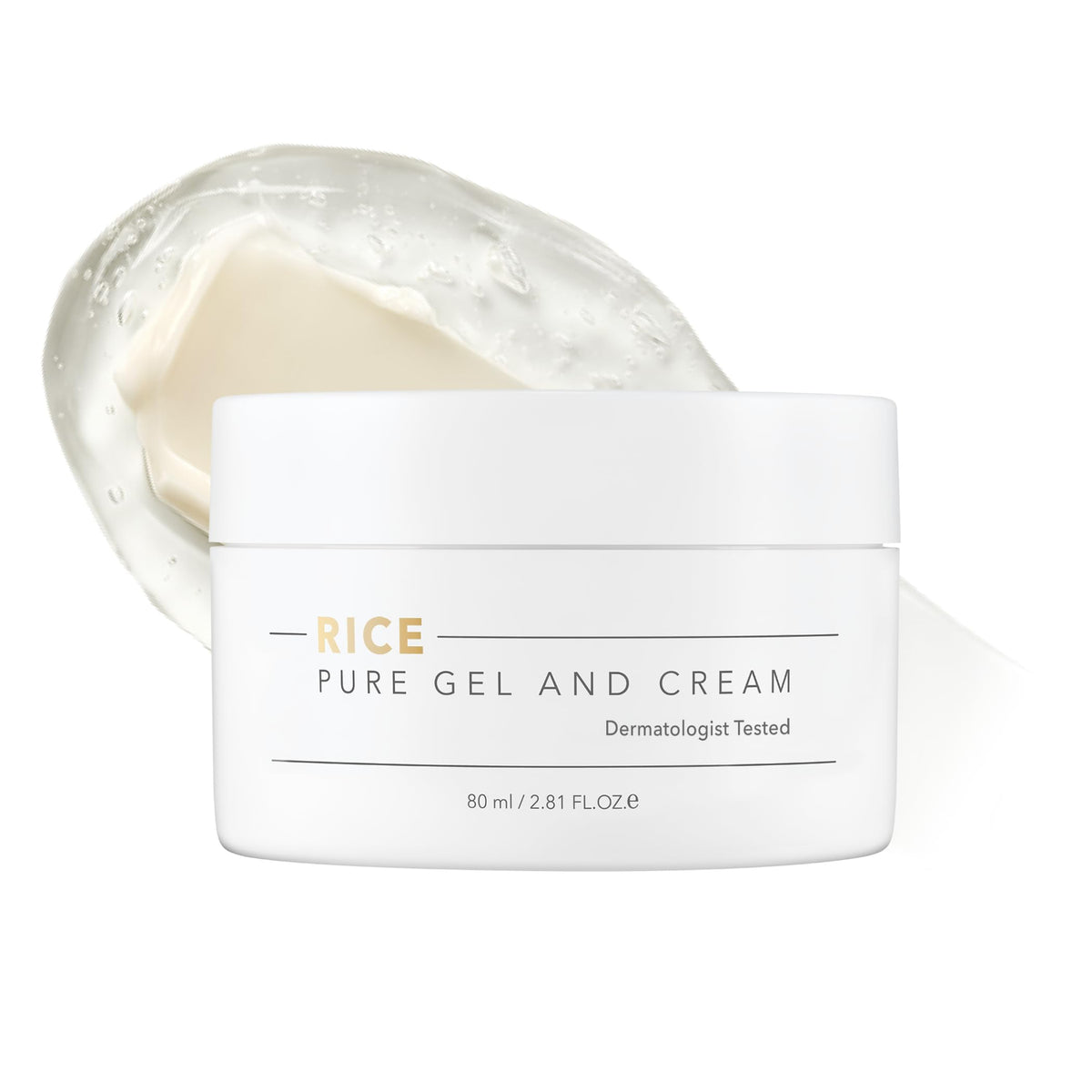 THANKYOU FARMER Rice Pure Gel close-up bottle shows a lightweight soothing texture for irritated skin.