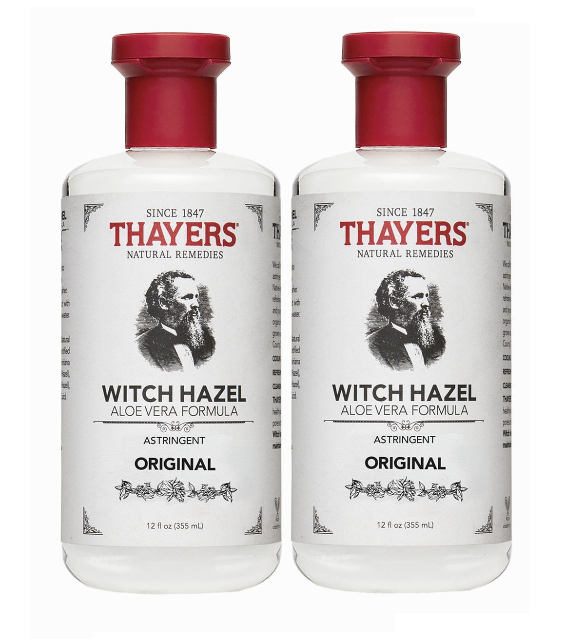 Thayers Witch Hazel with Aloe Vera Original bottle front for refreshing toning and skin softness
