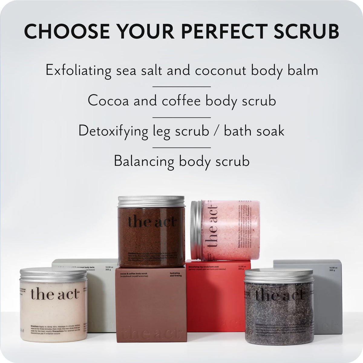 Gift-ready The Act Coffee Body Scrub for skincare lovers.