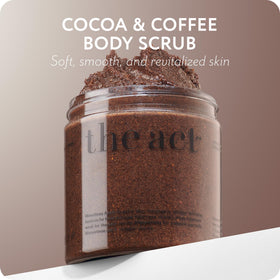 Pouring The Act Coffee Body Scrub reveals a rich texture and aroma.
