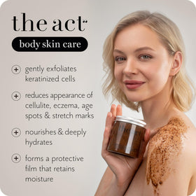 Close-up of natural scrub grains for gentle exfoliation with texture detail.