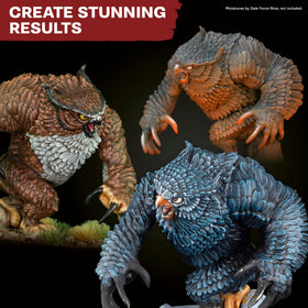 Demos show stippling and drybrushing techniques with the Masterclass set
