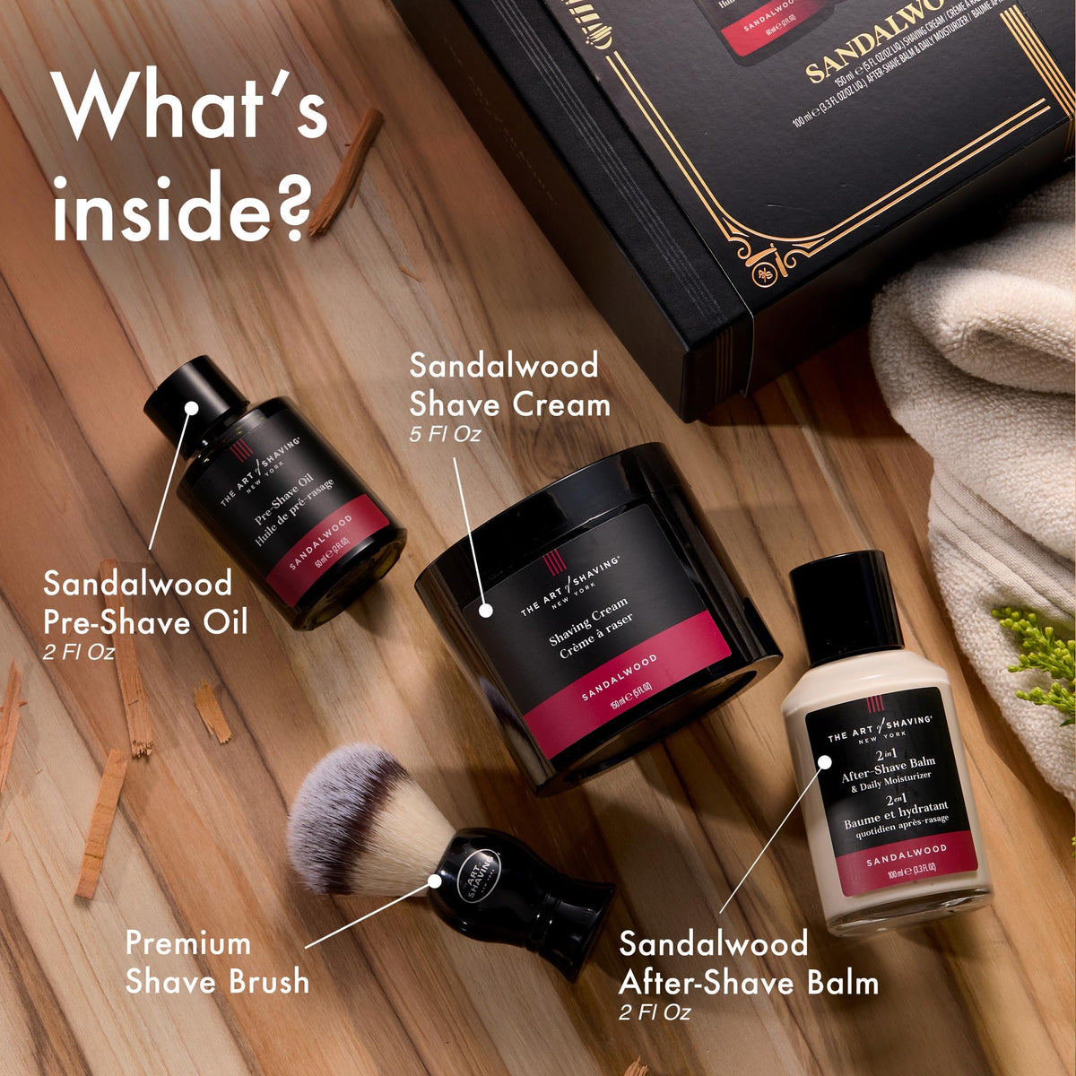 The Art of Shaving Pre-Shave Oil application shown for smoother razor glide and reduced irritation.