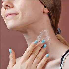 The Ayurveda Experience Cerabuild face-neck cream close-up shows smooth texture.