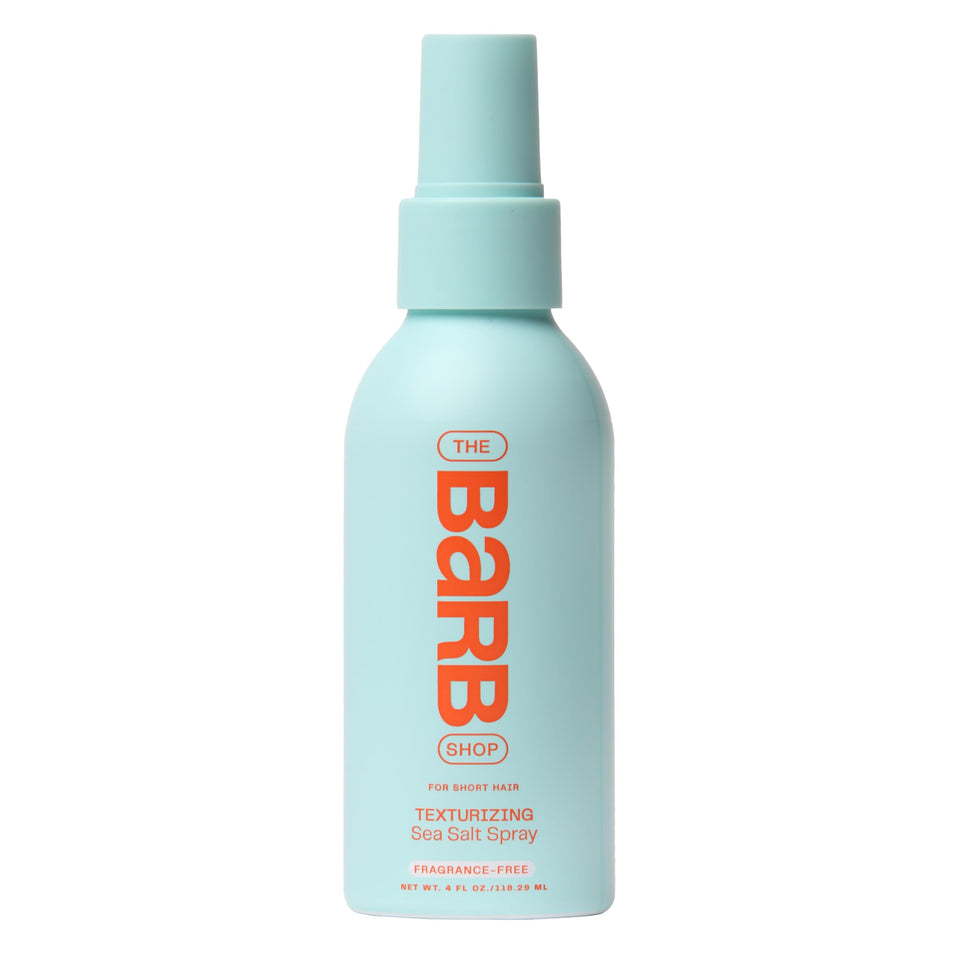 The Barb Shop Barb Sea Salt Spray bottle ready for natural beach texture.