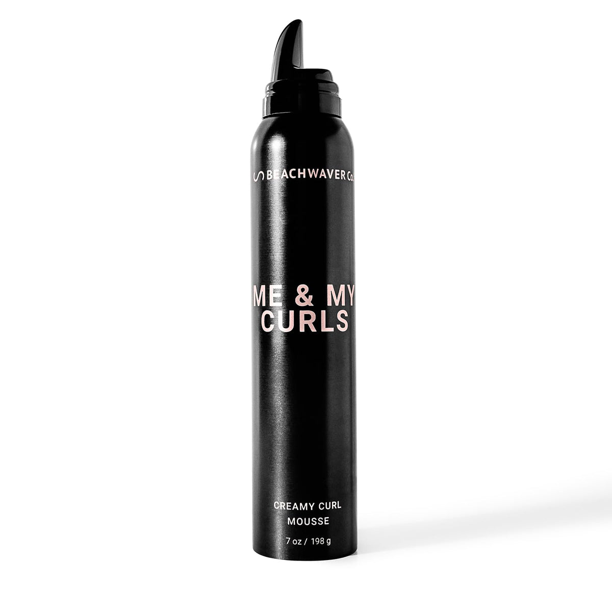 The Beachwaver Co. Me & My Curls Creamy Curl Mousse bottle highlights a lightweight, defining formula.