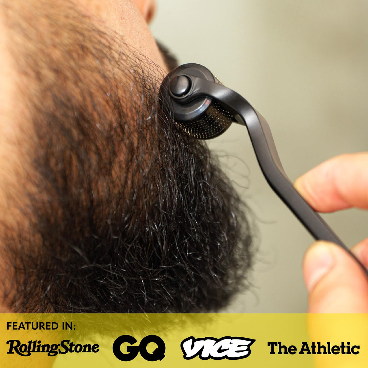 Beard Club derma roller head enables salon-like results at home.