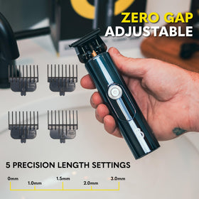 The Beard Club IPX7 waterproof trimmer handles wet or dry grooming with ease