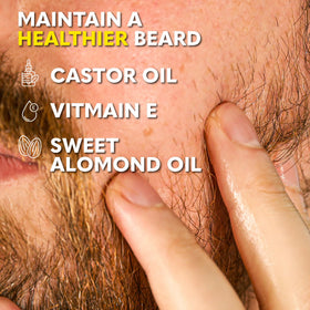 Close-up of Cedar Beard Oil ingredients showing natural oils.