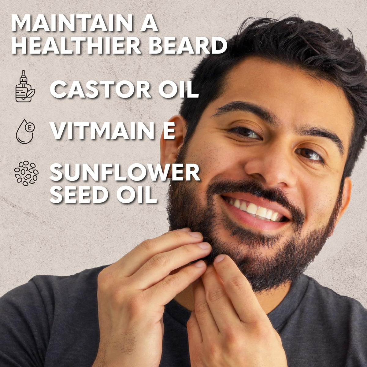 The Beard Club sandalwood beard oil label on premium packaging