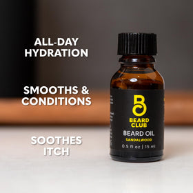 The Beard Club sandalwood oil with natural ingredients for healthier hair