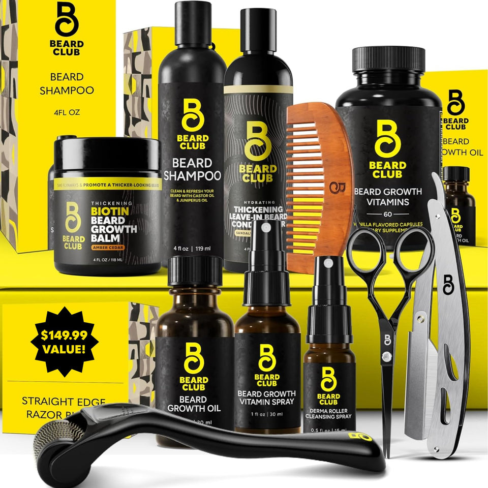 The Beard Club Titanium derma roller with 0.25mm needles for daily beard care.