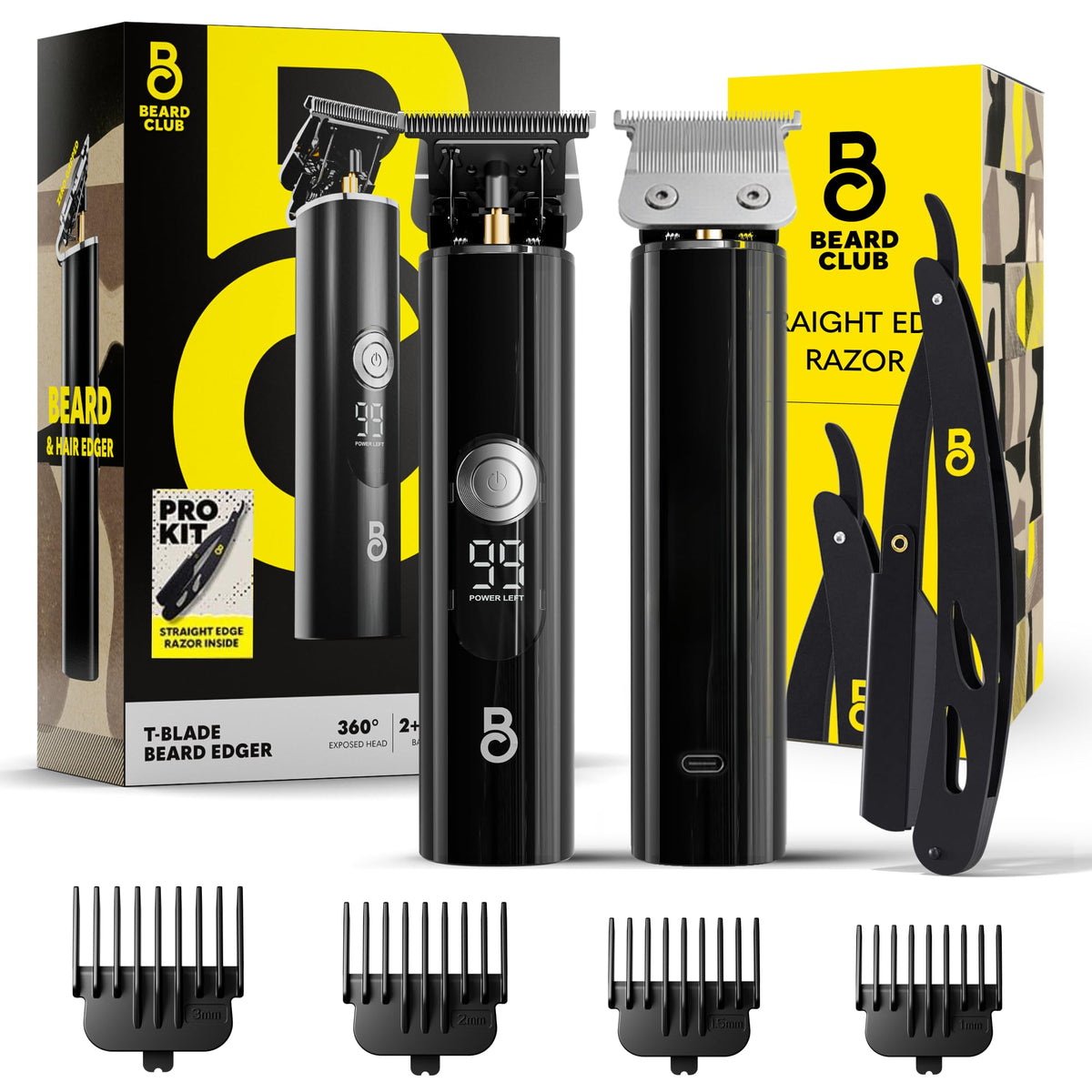 The Beard Club zero-gap T-blade trimmer for crisp lines and fades for a sharp look