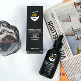 Beard oil texture shown on fingers for easy application by The Beard Guys.