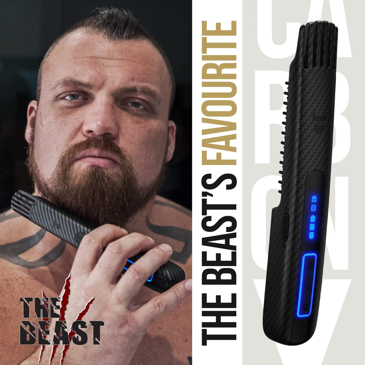 The Beard Struggle packaging with microfiber sleeve promotes organized storage.